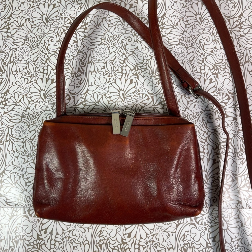HOBO International Leather Crossbody Organizer Bag Wallet Purse Adjustable Strap